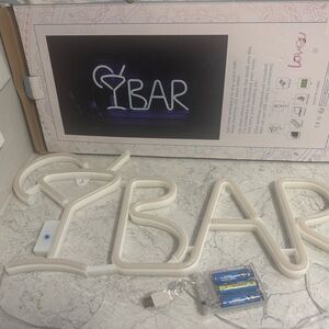 White Neon Bar Sig